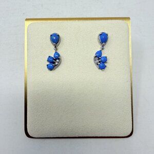 Shop LC Ceruleite/Cambodian Zircon Sterling Silver Butterfly Drop Earrings 5472